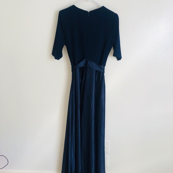 Alex Evenings 6 navy blue satin ballroom prom gown - Picture 8 of 11